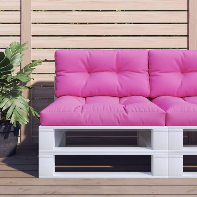 vidaXL - Palletkussen - 70x40x12 - cm - stof - roze