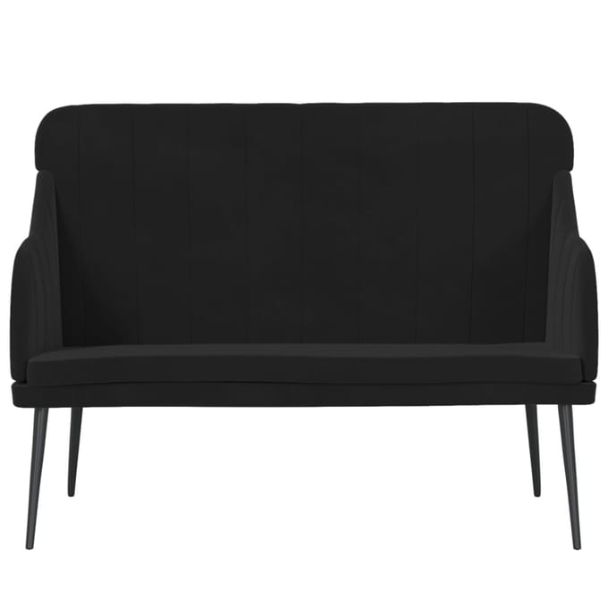 vidaXL - Bankje - 110x76x80 - cm - fluweel - zwart