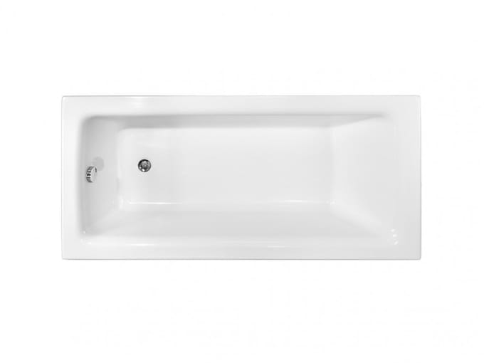 Badland TALIA ligbad 170 x 75 cm wit met baddrager met hoofdsteun met bamboe badplank