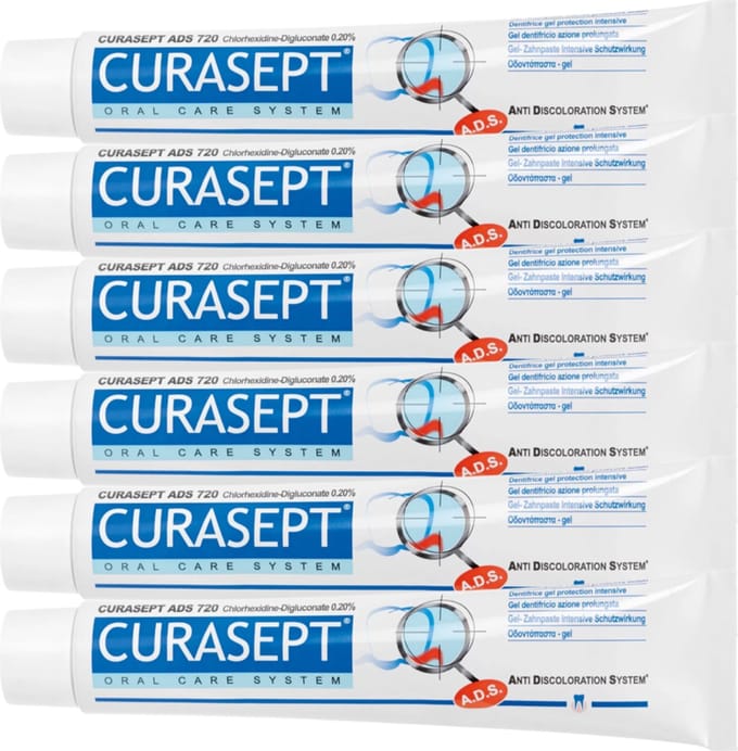 Curasept Tandpasta Gel ADS 720 - Chloorhexidine 0,20% - 6 x 75ml