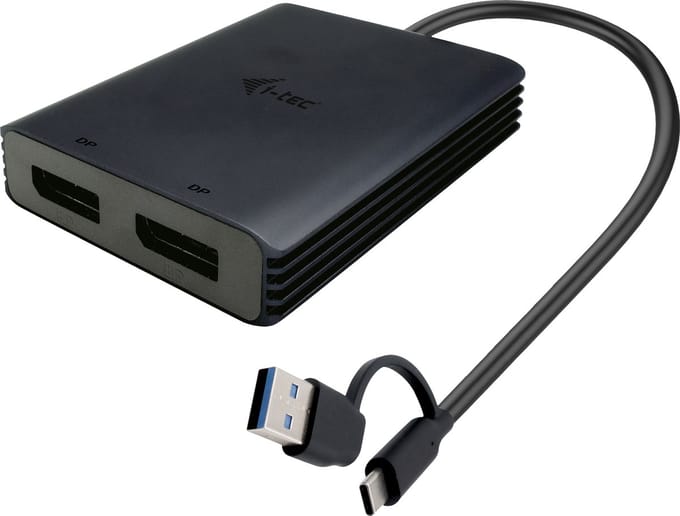 i-tec USB Adapter [1x USB-C, USB-A - 2x DisplayPort] I-TEC USB-A/USB-C Dual 4K DP Video Ada. 0 mm Metaal