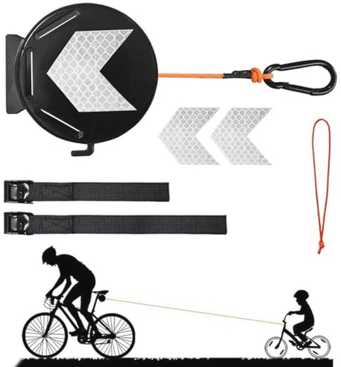 Tow Rope for Children - 2 Meters, Retractable Bicycle Cable for Support and Safety