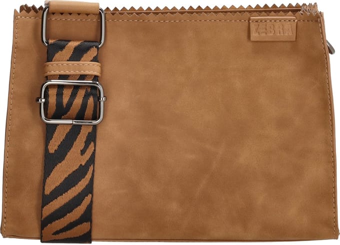 Zebra Trends Merel Crossbody Schoudertas - Trendy Zebra print Schouderband - Camel