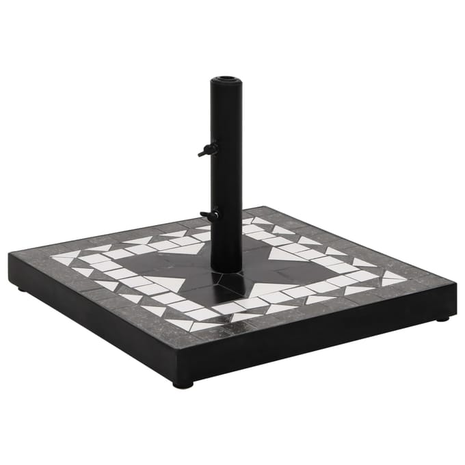 vidaXL - Parasolvoet - vierkant - 12 - kg - zwart - en - wit