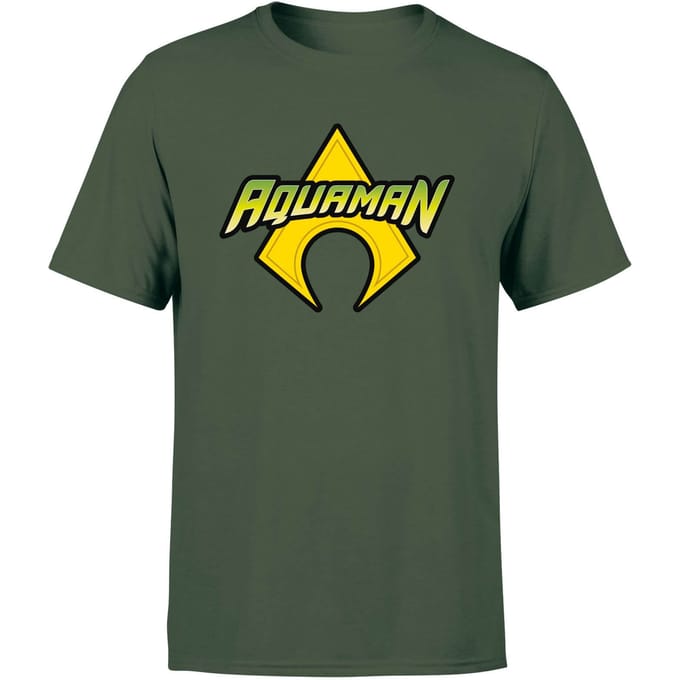 Justice League Aquaman Logo Men's T-Shirt - Forest Green - S