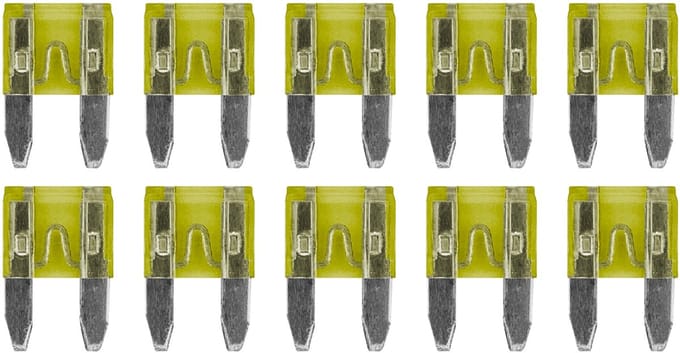 ProRide Steekzekeringen Mini 20A - Geel - Geschikt voor auto, boot en camper - 10 stuks