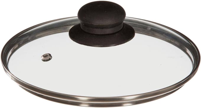 5Five Universele pannendeksel voor pannen van 17,5 cm - glas - stoomgaatje - D17,5x H6 cm
