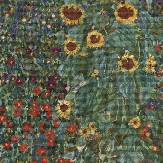 Borduurpakket De Zonnebloementuin van Gustav Klimt - DMC