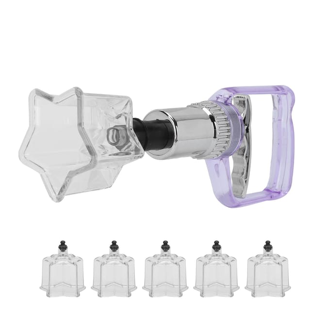 Vijfpuntige Stervormige Cupping Cup Set Pijnverlichting Massage Cupping Therapie Set Pomp Pistool white