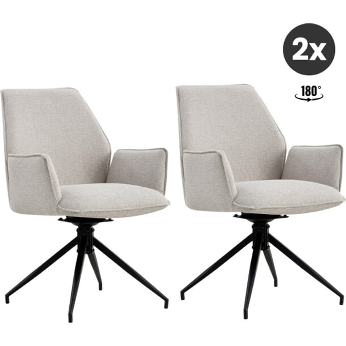 Multifurn 2x collectables jill eetkamerstoel linnen (set van 2)