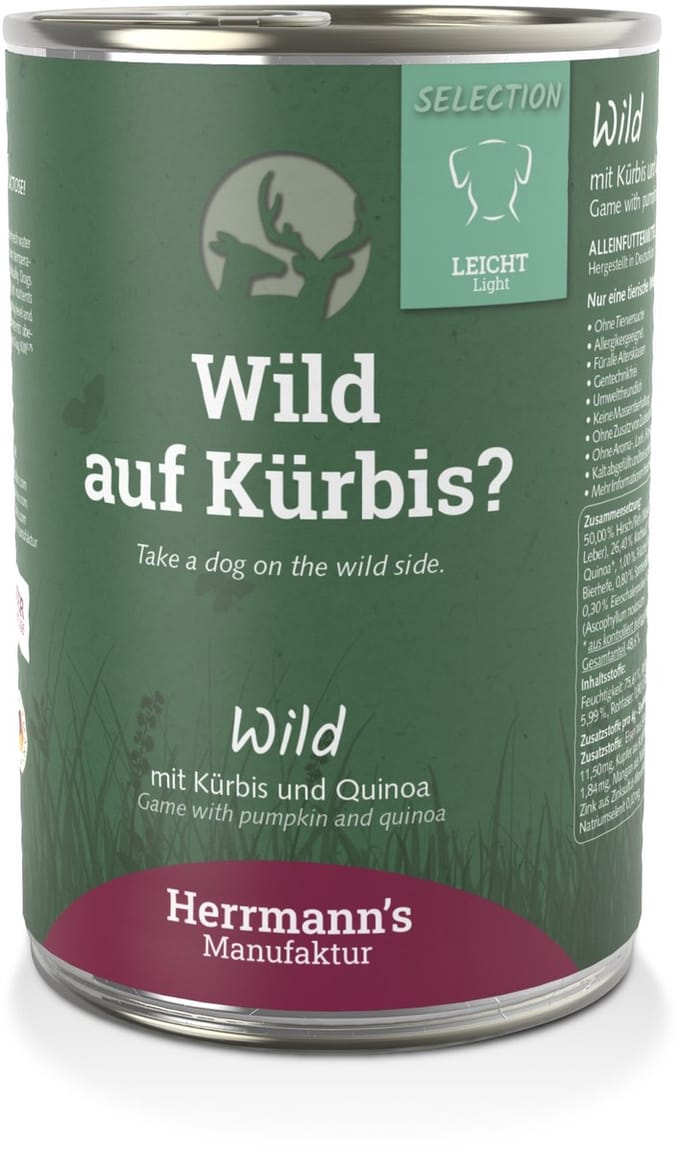 Herrmann's Light Honden Natvoer - Wild met Pompoen - 400 g