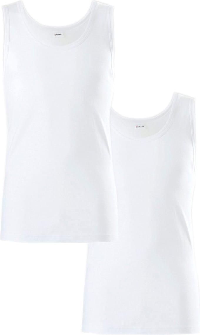 Damart - Set van 2 Essential tanktops van zuiver gekamd katoen - Heren - Wit - (94-101) M