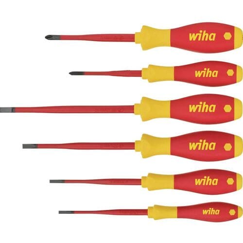 Wiha Schroevendraaierset VDE 6-delig Plat, Kruiskop Phillips