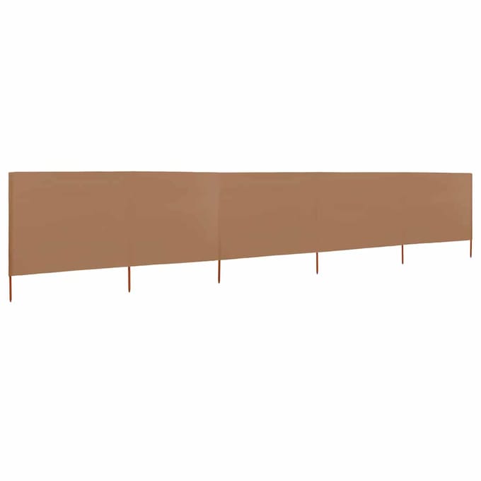 vidaXL - Windscherm - 5-panelen - 600x80 - cm - stof - taupe