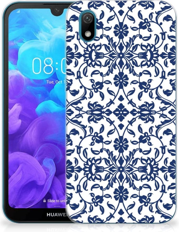 Huawei Y5 (2019) TPU Case Flower Blue