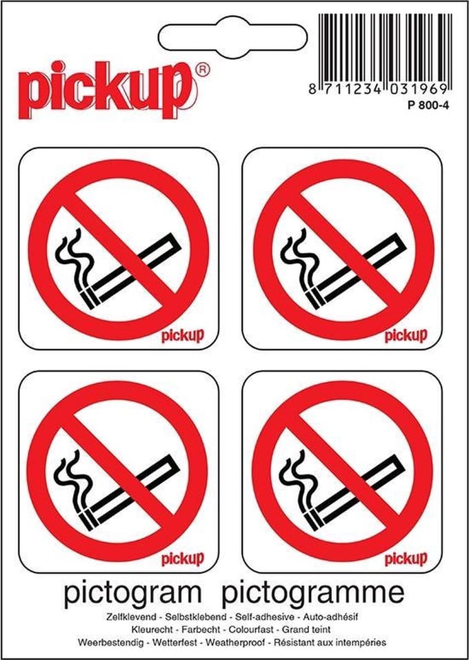 Pickup Mini Pictogram 4,7x4,7 cm - Verboden te roken