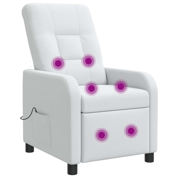 vidaXL - Massage - Relaxstoel - Wit - Stof