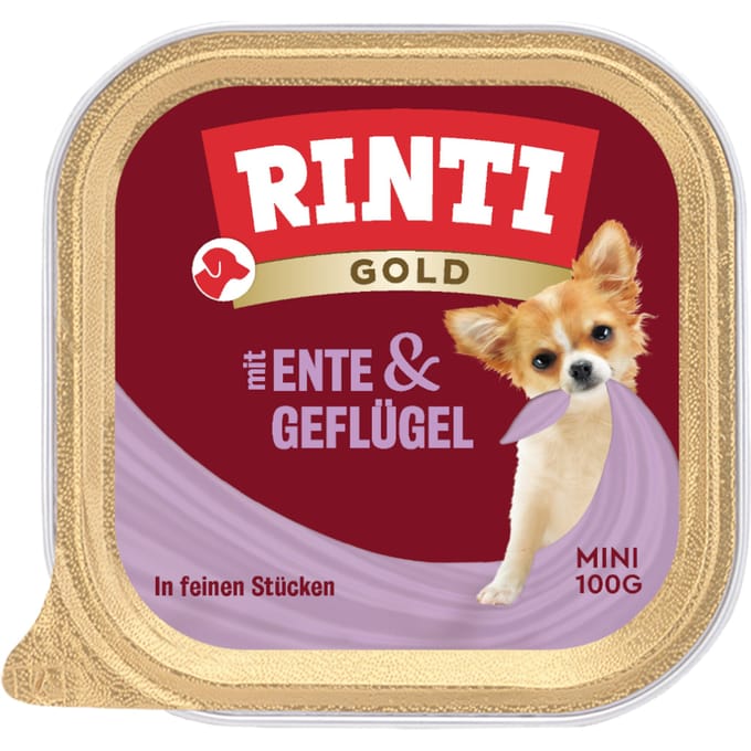 6x100g Gold Mini Eend & Gevogelte Rinti Hondenvoer