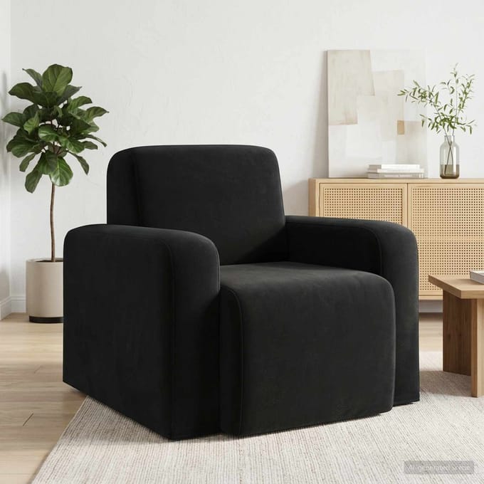 vidaXL - Fauteuil - Zwart - fluweel