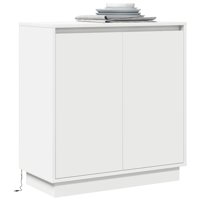 vidaXL - LED - Dressoir - Wit - 71 - x - 34,5 - x - 75 - cm - Bewerkt - hout