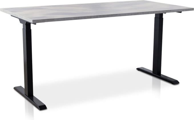 Zit-sta bureau snelslinger verstelbaar - MRC FAST FLEX | 160 x 80 cm | frame zwart - blad betonlook