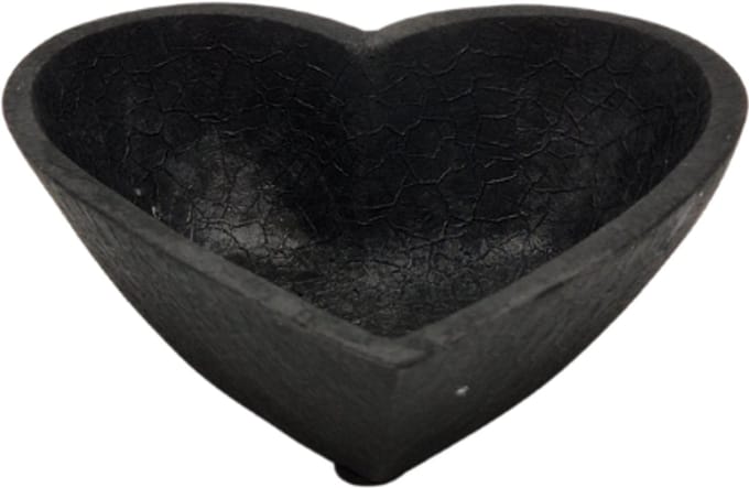 Deco4yourhome® - Schaaltje - Hart - Amberblokje Schaaltje - Snoepschaaltje - Zwart