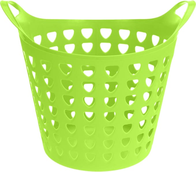 Excellent Houseware Flexibele wasmand - groen - 26 liter - kunststof - 40 x 42 cm