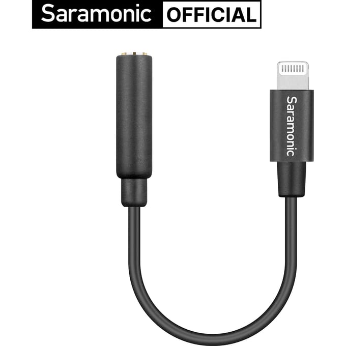 Saramonic SR-C2002 3,5 mm TRRS vrouwelijk naar Apple MFi-gecertificeerde Lightning-microfoonadapterkabel voor iPhone iPad iOS-apparaat (6 cm)