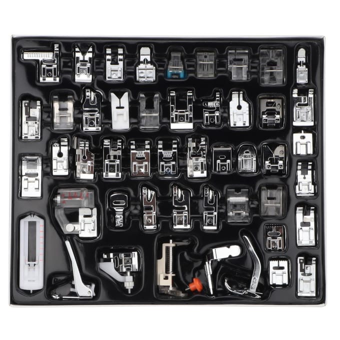 Ensemble d'accessoires de pieds presseurs pour petite machine à coudre multifonctionnelle domestique(48 pcs) black