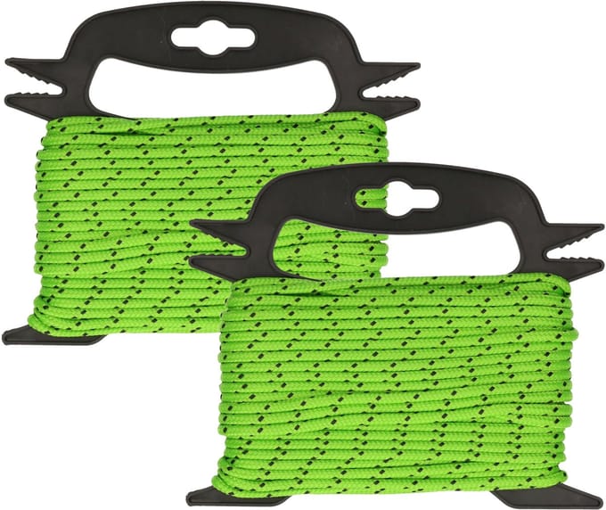 Pro Plus scheerlijn lichtgevend - 2x - 20 meter - fluor groen - haspel - 4 mm dikte - kamperen