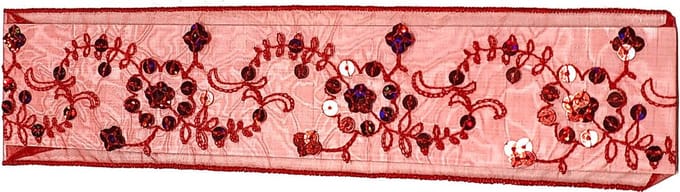 Rojafit Elastische Cult "Flower Power" Haarband 5 cm. Breed - Pailletes Rood