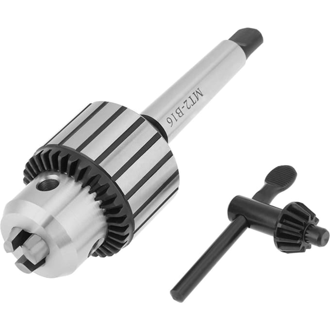 113mm Capaciteit Carbide Staal MT2B16 Arbor Sleuteltype Boorkop Mini Draaibank Gereedschap zwart