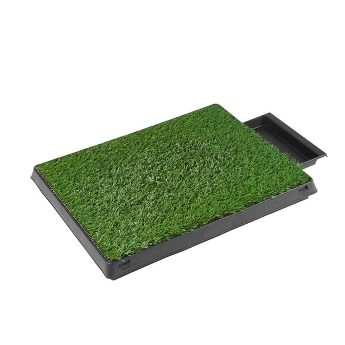 Tapis de propreté pour chien, chiot, chat, animal de compagnie, tapis d'herbe avec plateau, maison, toilettes intérieures, outil d'apprentissage de la propreté black