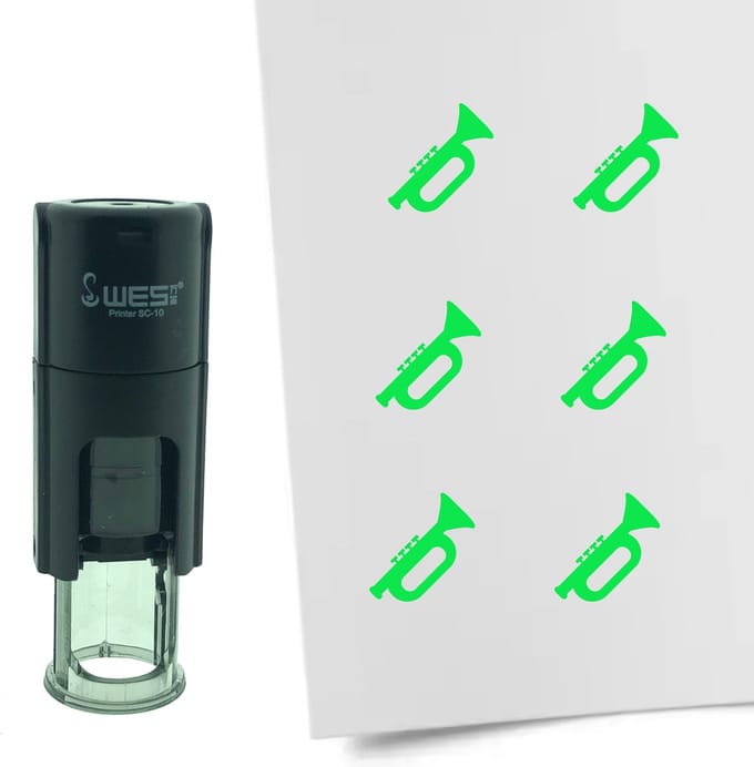 CombiCraft Stempel Trompet 10mm rond - groene inkt