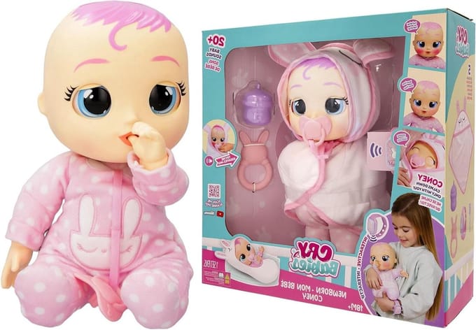 Babypop - Interactieve pop - Rollenspel - Huilt echte tranen - 32 cm - Meerkleurig