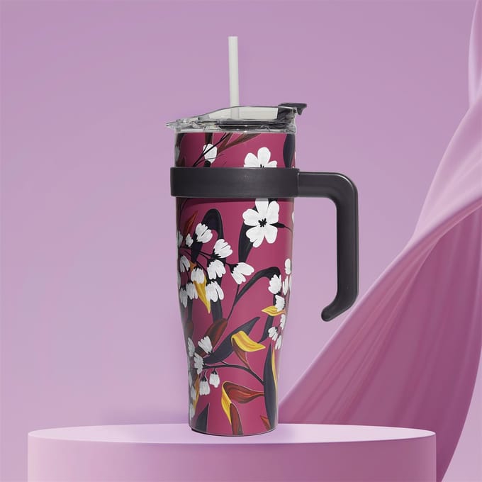 Fleur Thermosbeker met Handvat 1.2L - Roze