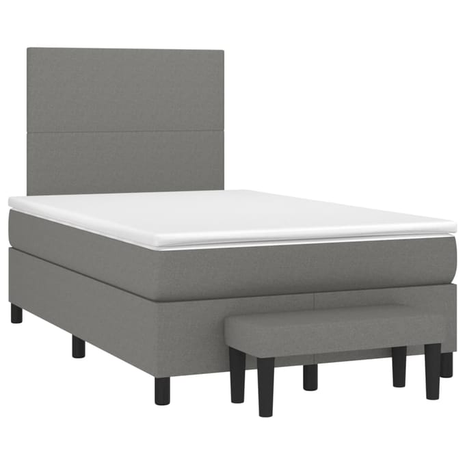 vidaXL - Boxspring - met - matras - stof - donkergrijs - 120x200 - cm