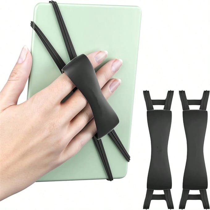 Sangle de main confortable pour Kindle et tablettes, Accessoires Kindle pour lire au lit Black beige
