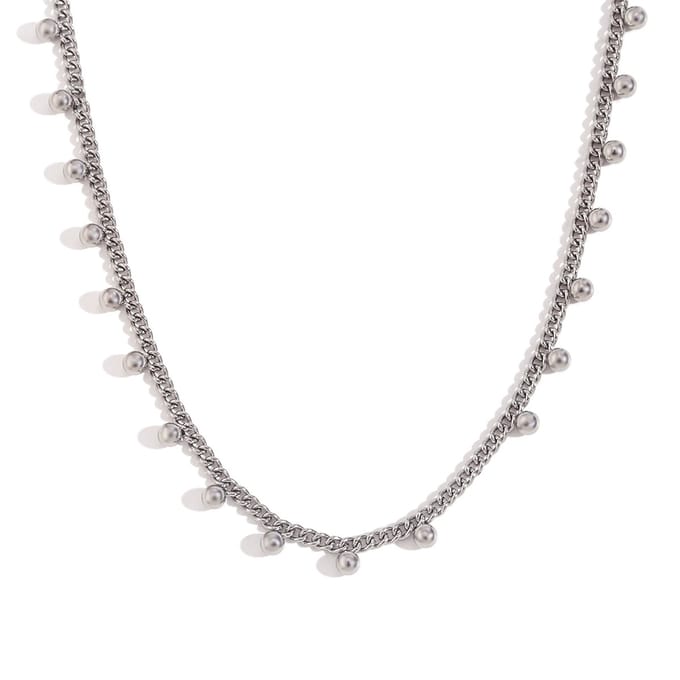 JewelGalerie- Ketting - Bolletjes - Zilver