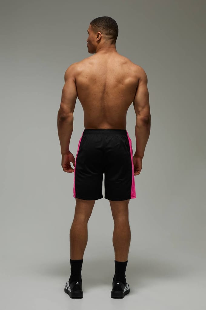 Man Active Colour Block Zip Pocket 7inch Basic Training Short | Black | Size Medium