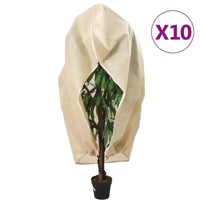 vidaXL - Plantenhoezen - met - ritssluiting - 10 - st - 70 - g/m² - 2,36x2 - m