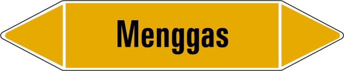 Menggas leidingmarkering op vel 126 x 26 mm - 5 per vel