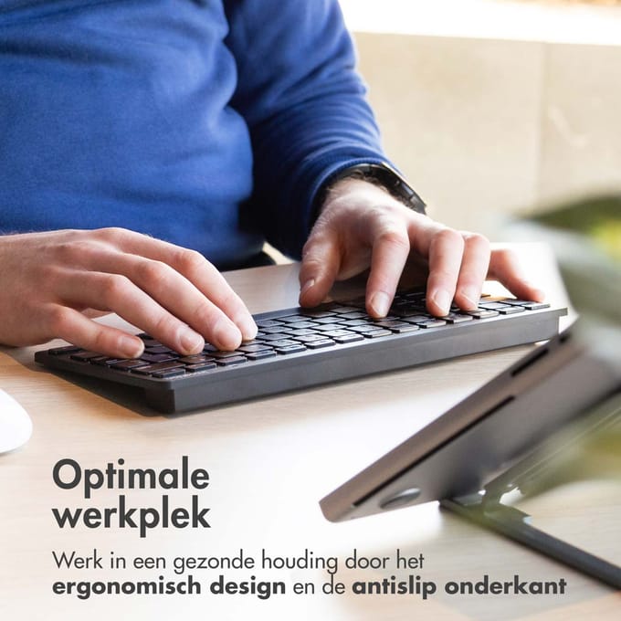 imoshion Compact Draadloos Toetsenbord Ergonomisch - QWERTY - Bluetooth Keyboard - Zwart