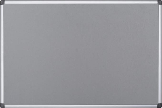 Q-CONNECT textielbord met aluminium frame 60 x 45 cm grijs
