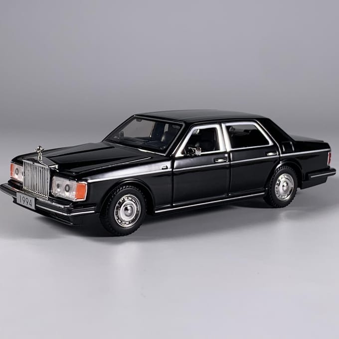 1:32 1994 Rolls Royce Silver Spur Limousine Legering Metaal Diecast Modelauto Geluid En Licht Pull Back Collectie Hobby Decoraties black