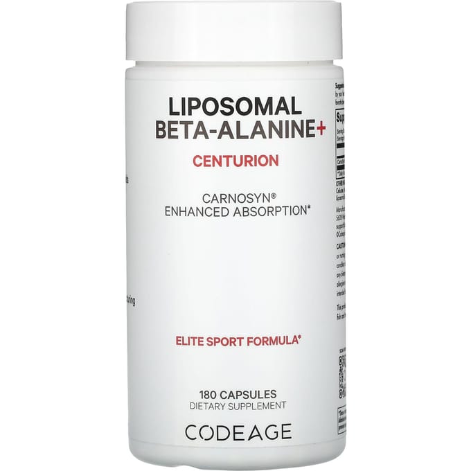 Codeage, Bêta-Alanine Liposomale+, Centurion, CarnoSyn, Absorption Améliorée, 533mg, 180 Capsules