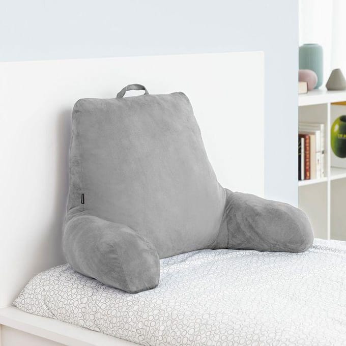 Coussin de lecture avec accoudoirs - InnovaGoods - Huglow - Gris - 90x45x20 cm - Ergonomique gris