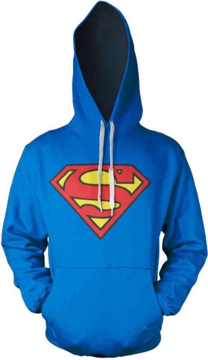 Superman Shield Logo Heren Trui met capuchon - blauw - M