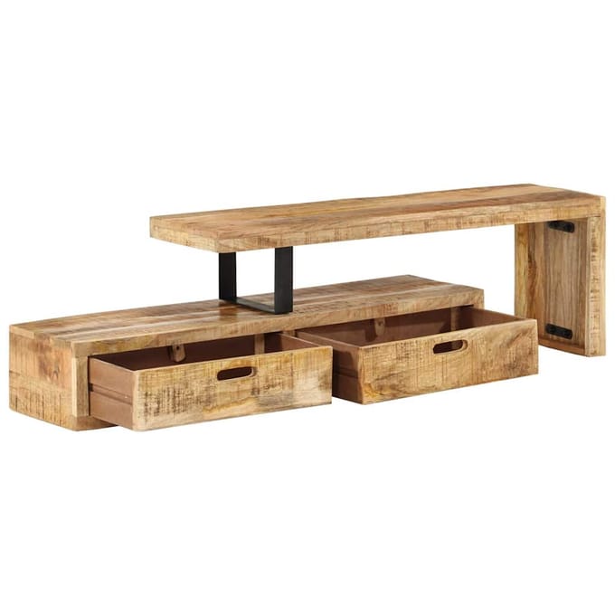 vidaXL - Tv-meubel - (118-200) - x - 30 - x - 40 - cm - massief - hout - mango
