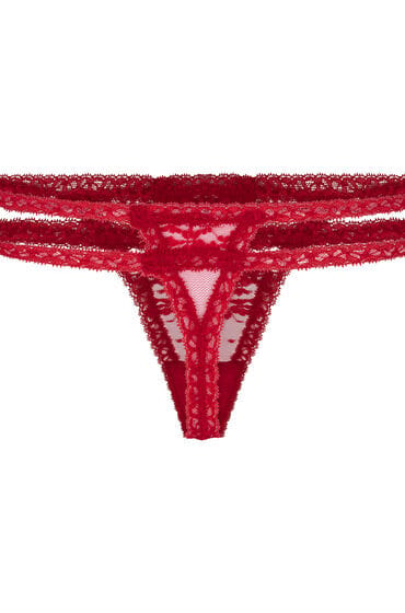 Hunkemöller Dames Lingerie String Irina - Rood - maat S